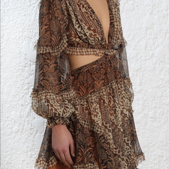 Zimmermann Tali Batik Cut Out Dress 
